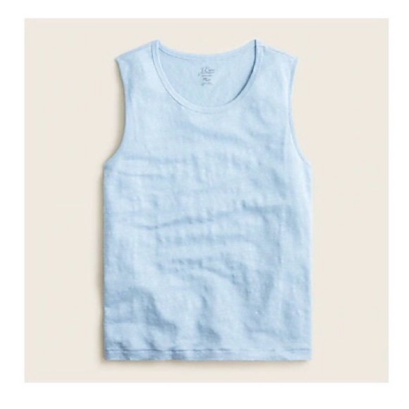 NWT J Crew Tank Linen Blue Mist Sz Large - Picture 7 of 7
